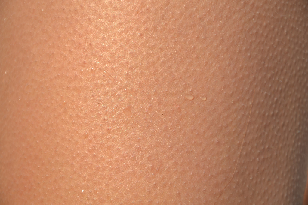 skin texture sweat